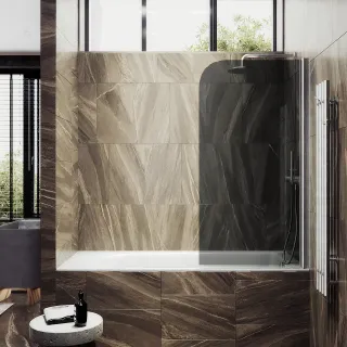 Шторка на ванну MaybahGlass MGV-618-5 70см хром матовый